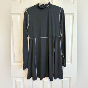 Nike Black Long Sleeve Athletic Dress with White Contrast Stitching